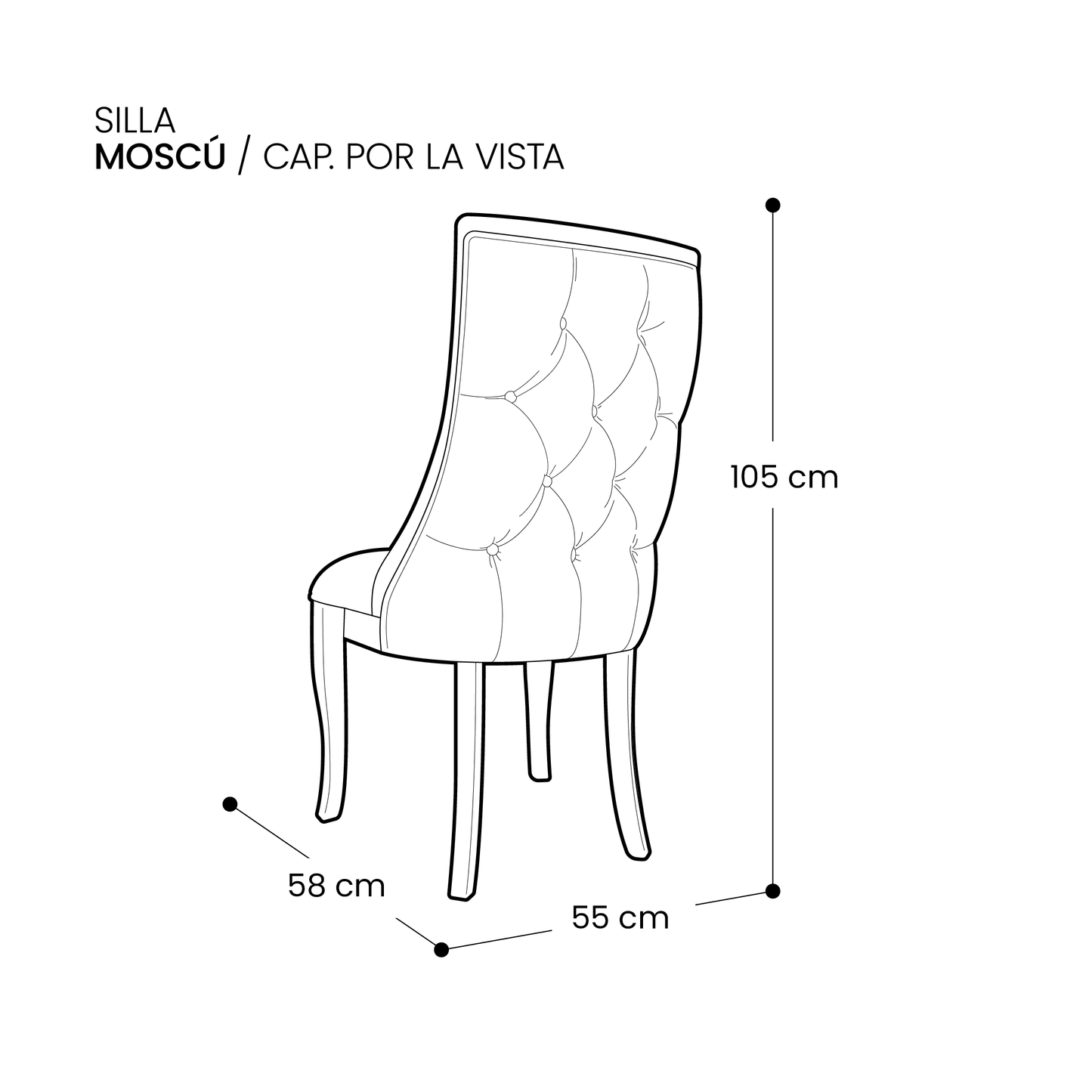 Silla Moscú Capitonada por la vista